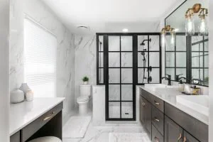 ethos lucette framed shower with grids